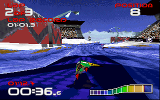 WipEout (DOS) screenshot: Third-person view