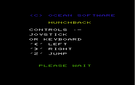 Hunchback (VIC-20) screenshot: Controls