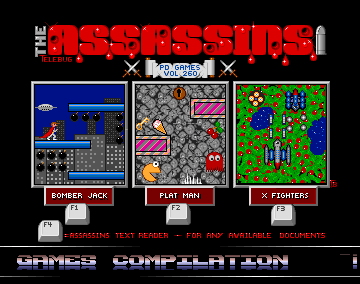 The Assassins: PD Games Volume 260 (Amiga) screenshot: Main menu