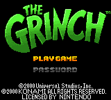 The Grinch (Game Boy Color) screenshot: Title screen / Main menu.
