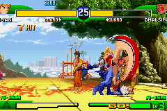 Street Fighter Alpha 3 (Game Boy Advance) screenshot: This kick SEEMS one Genocide Cutter... Really!