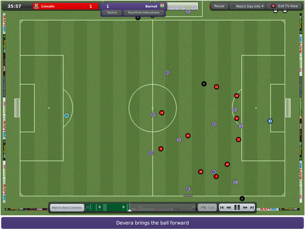 Football Manager 2010 (Windows) screenshot: The old 2D view is still available