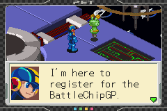 Mega Man Battle Chip Challenge (Game Boy Advance) screenshot: Getting ready to register