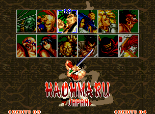 Samurai Shodown (Neo Geo) screenshot: Select your swordsman!