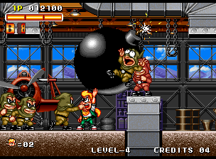Spinmaster (Neo Geo) screenshot: Using a super-attack