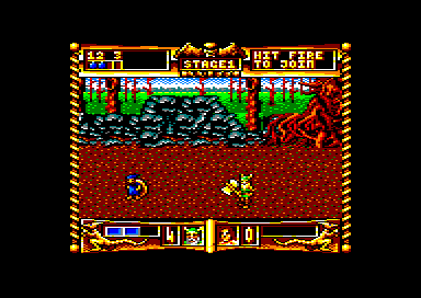 Golden Axe (Amstrad CPC) screenshot: A thief runs away from you