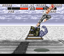 Deadly Moves (SNES) screenshot: Here is another "Ryu-style" move...