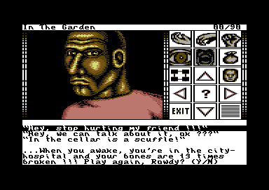 Party Quest (Commodore 64) screenshot: You mess him up, he mess you up