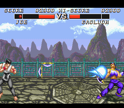 Deadly Moves (SNES) screenshot: Take this!