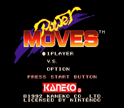 Deadly Moves (SNES) screenshot: Title screen (US version)