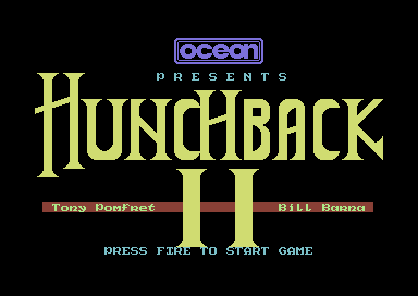 Hunchback II: Quasimodo's Revenge (Commodore 64) screenshot: Title screen