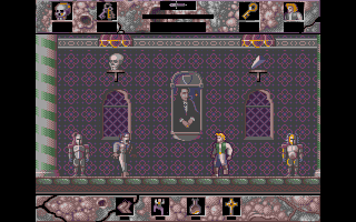 Horror Zombies from the Crypt (Atari ST) screenshot: Hitting an enemy