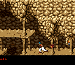 Prince of Persia 2: The Shadow & The Flame (SNES) screenshot: Inside the cave