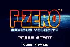 F-Zero: Maximum Velocity (Game Boy Advance) screenshot: Title screen.
