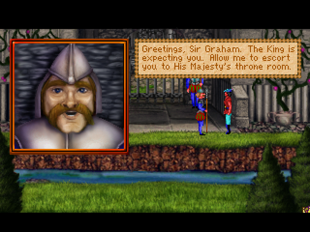 King's Quest: Quest for the Crown (Windows) screenshot: 4.0 version: Gate guard