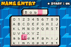 Sonic Battle (Game Boy Advance) screenshot: Naming Screen