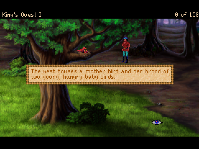 King's Quest: Quest for the Crown (Windows) screenshot: 4.0 version: Bird nest
