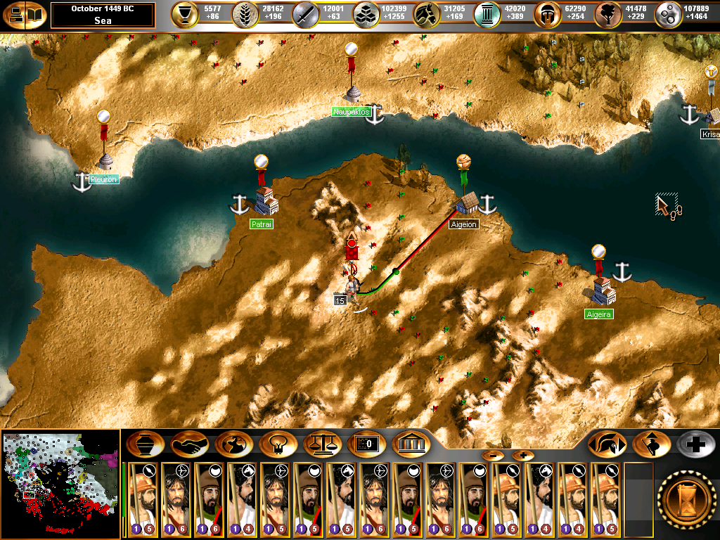 Gates of Troy (Windows) screenshot: Moving Units around
