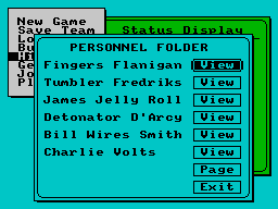 They $tole a Million (ZX Spectrum) screenshot: People you can hire to the team