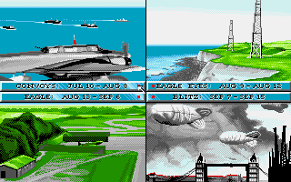 Reach for the Skies (Amiga) screenshot: Mission selection