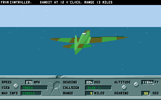 Reach for the Skies (Amiga) screenshot: The enemy aircraft are only 13 miles away.