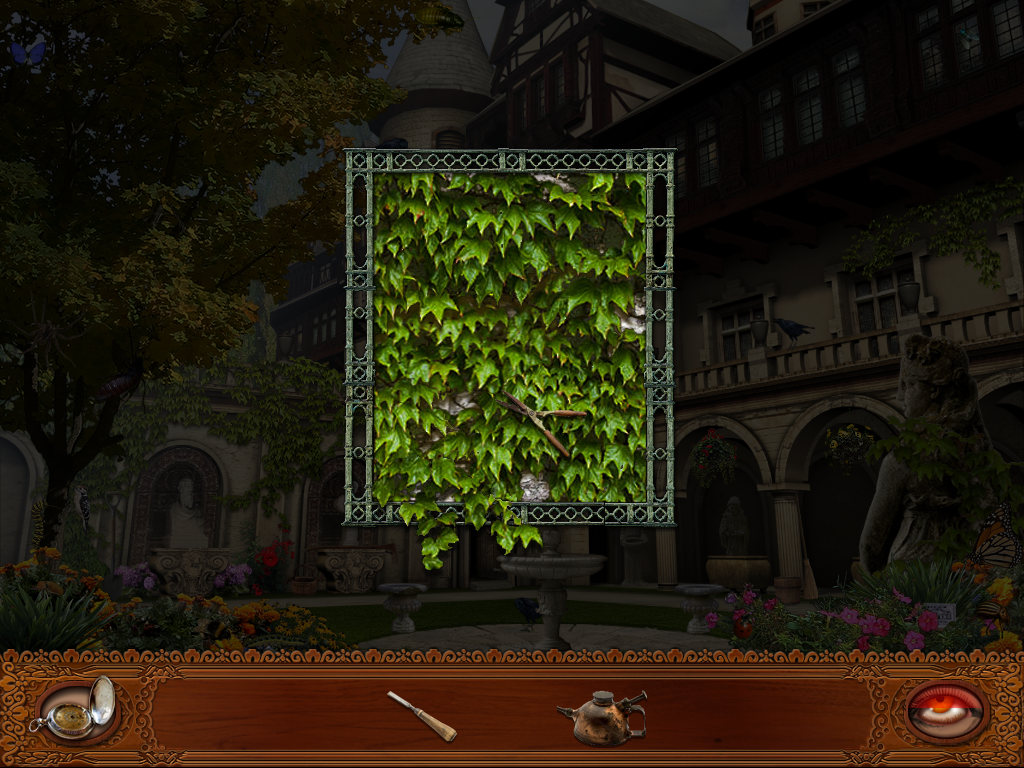 Vampire Brides: Love Over Death (Windows) screenshot: Cutting the ivy down with the shears.