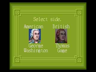 Liberty or Death (Genesis) screenshot: Select side