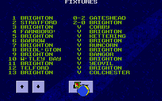 Graeme Souness Soccer Manager (Atari ST) screenshot: Fixtures