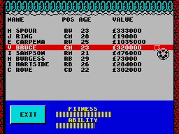 Graeme Souness Soccer Manager (ZX Spectrum) screenshot: Signing players