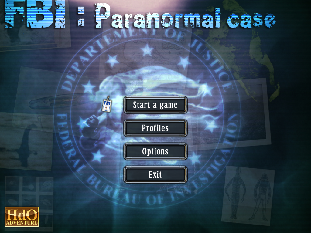 FBI: Paranormal Case (Windows) screenshot: Main menu