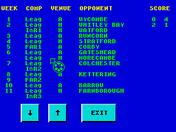 Graeme Souness Soccer Manager (ZX Spectrum) screenshot: Fixtures