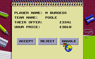 Graeme Souness Soccer Manager (Atari ST) screenshot: Selling a player