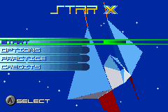 Star X (Game Boy Advance) screenshot: Title Screen / Main Menu
