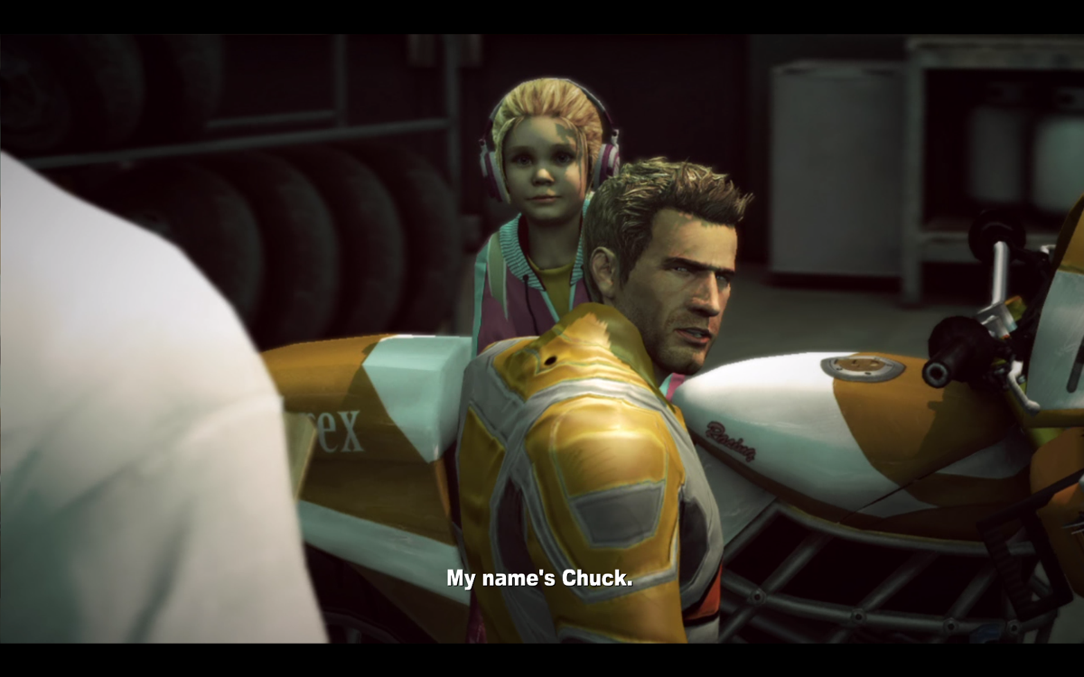 Dead Rising 2 (Windows) screenshot: Chuck Greene, the hero of the game, lost his wife to zombies and has an infected daughter