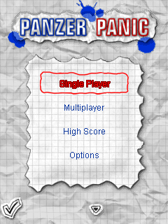 Panzer Panic (J2ME) screenshot: Main menu