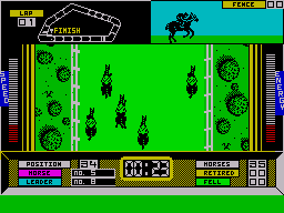 Grand National (ZX Spectrum) screenshot: The race is on