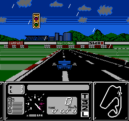 Formula 1 Sensation (NES) screenshot: Wet race