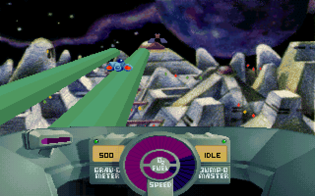 SkyRoads: Xmas Special (DOS) screenshot: Tunnels