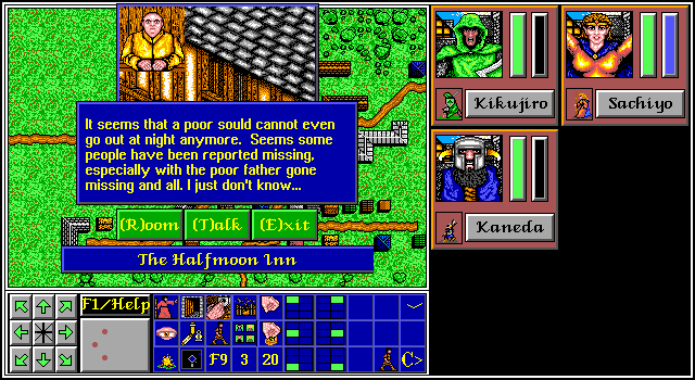 The Aethra Chronicles: Volume One - Celystra's Bane (DOS) screenshot: The innkeeper must know something about local rumors...