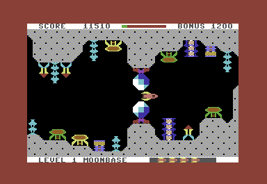 Star Ranger (Commodore 64) screenshot: At the end of a level