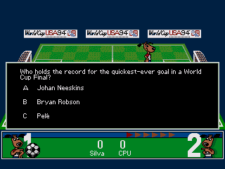 World Cup USA 94 (SEGA CD) screenshot: Trivia game