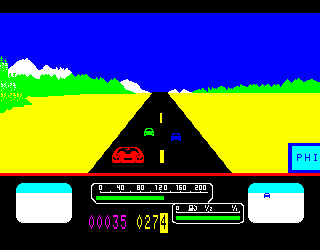 Trans American Rally (Philips VG 5000) screenshot: In-game, two other cars ahead