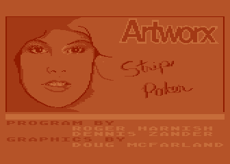 Strip Poker: A Sizzling Game of Chance (Atari 8-bit) screenshot: Title screen