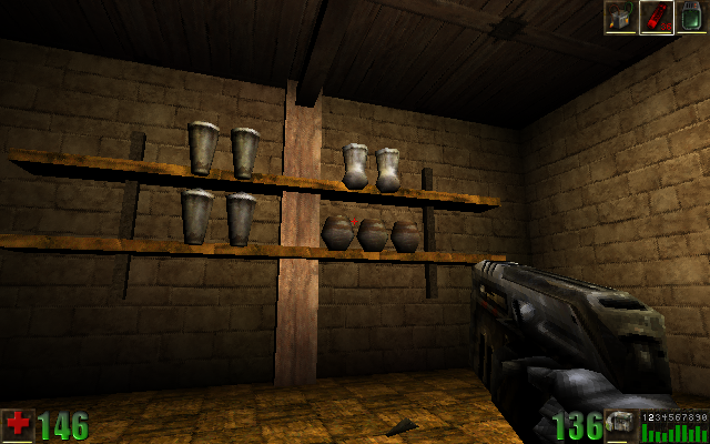 Unreal: Gold (Windows) screenshot: Let's pretend that we are in a shooting gallery!