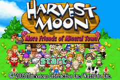 Harvest Moon: More Friends of Mineral Town (Game Boy Advance) screenshot: Title Screen