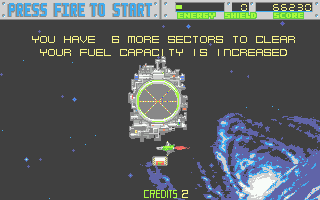 Blasteroids (Atari ST) screenshot: Picked up a token as I completed this level