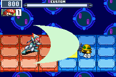 Mega Man Battle Network 6: Cybeast Falzar (Game Boy Advance) screenshot: Mega Man can also Cross with certain Navis, and obtain their powers!