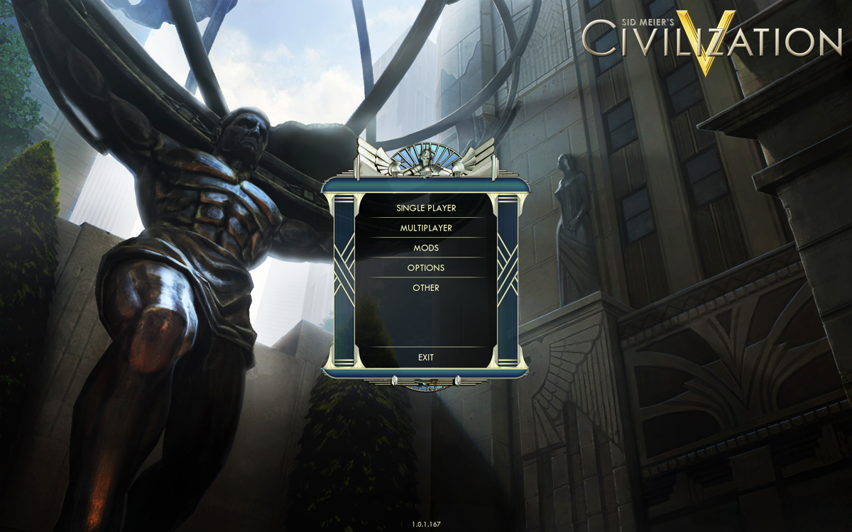 Sid Meier's Civilization V (Windows) screenshot: Main menu