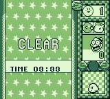 Kirby's Star Stacker (Game Boy) screenshot: I cleared it