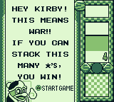 Kirby's Star Stacker (Game Boy) screenshot: Goal for Clear Round